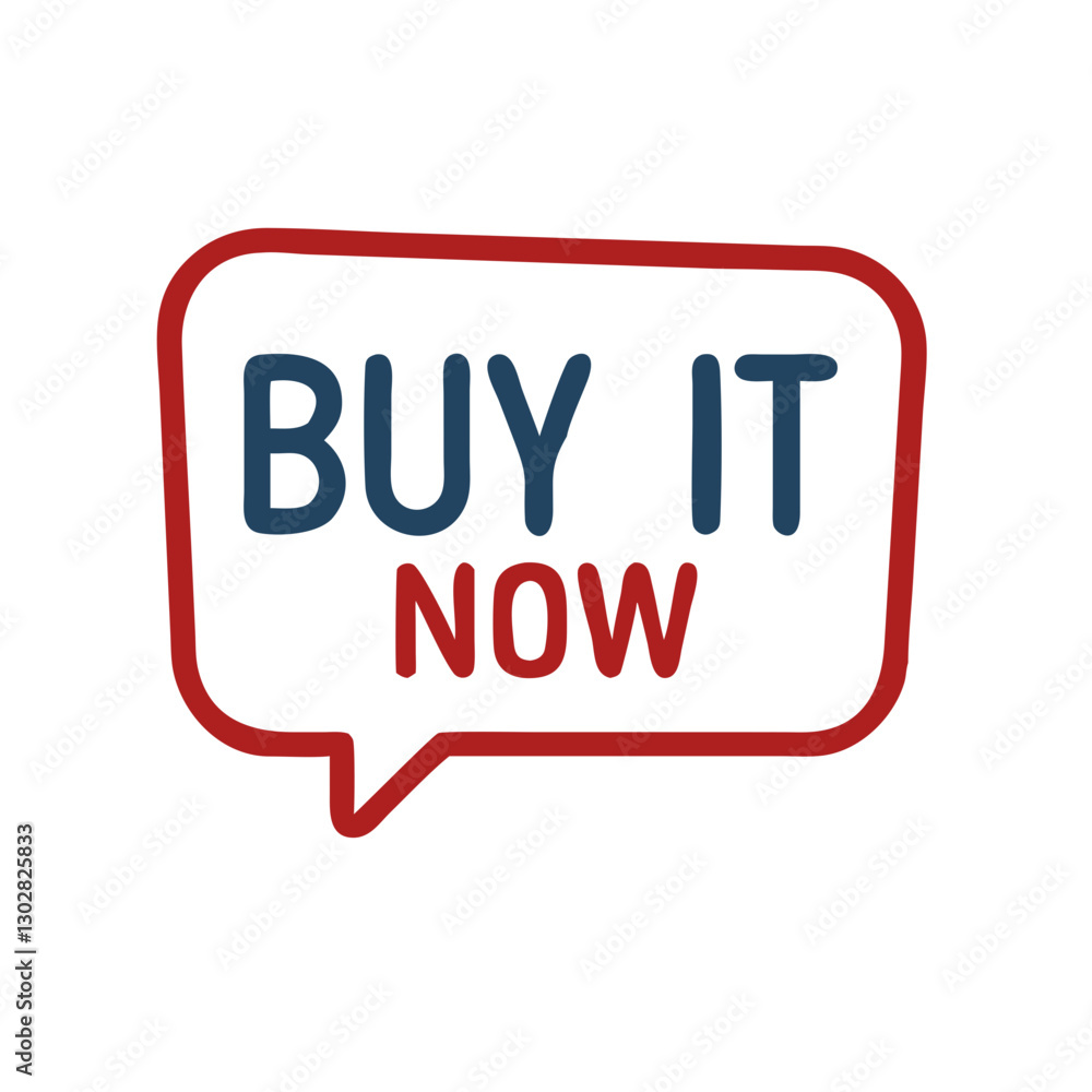 Poster instant purchase option created as a vector icon with a speech bubble design emphasizing urgency and
