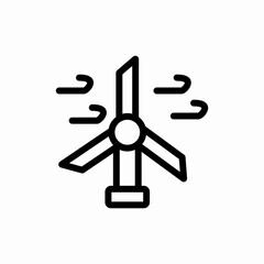 Wind turbine renewable icon vector sign