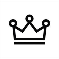 Minimalist Crown Icon Outline, Royalty, Luxury, and Leadership Vector Illustration