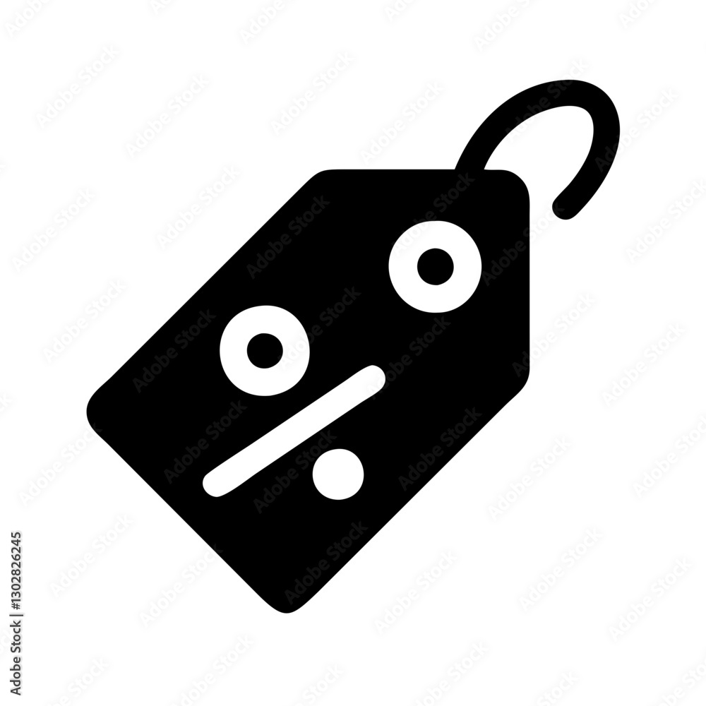 Poster discount tag vector icon design with simple shapes and clear elements for promotional materials in r