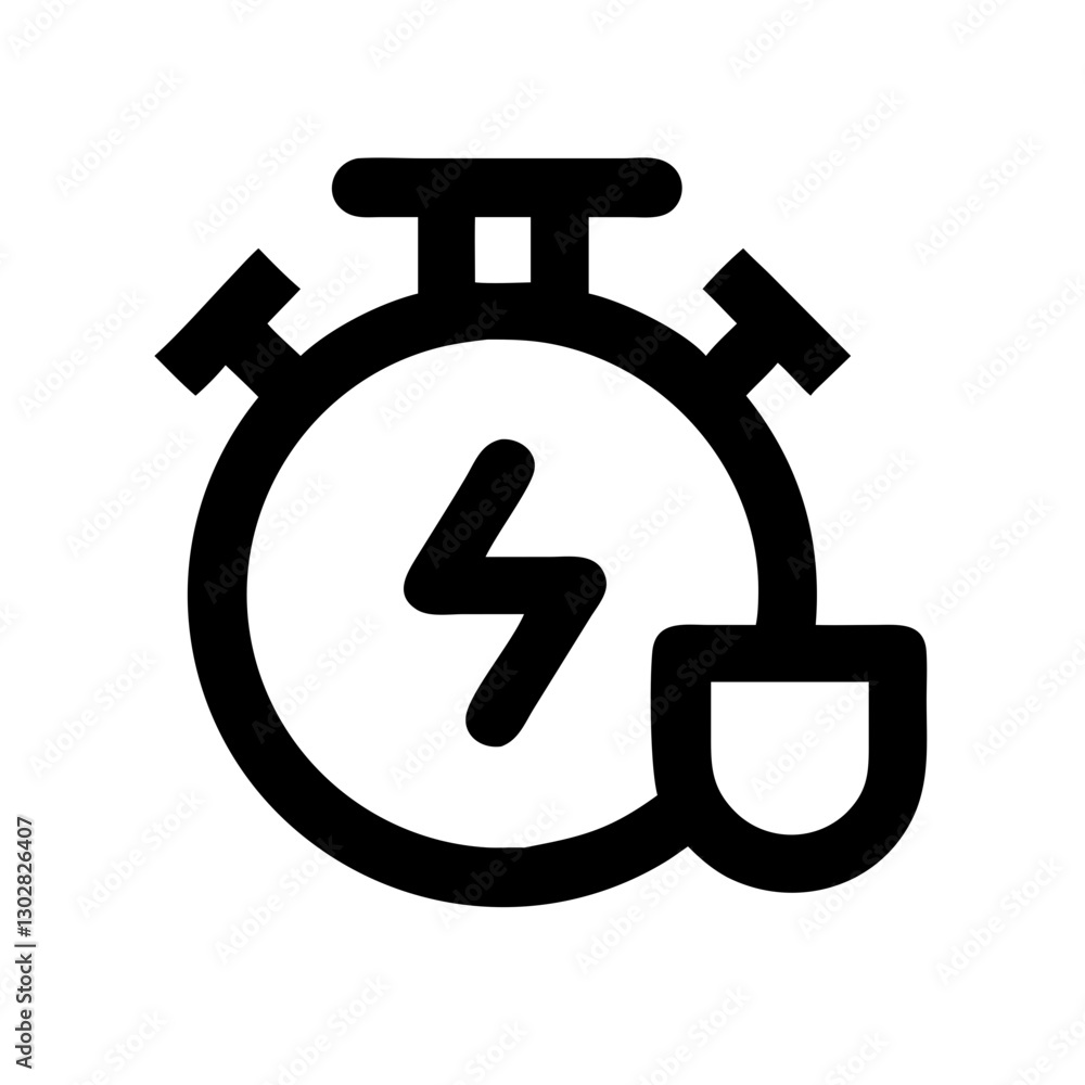Poster flash sale timer icon designed to enhance urgency in promotional campaigns with a modern vector styl