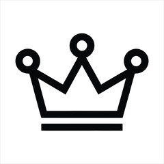 Minimalist Crown Icon Outline, Royalty, Luxury, and Leadership Vector Illustration
