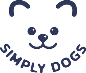 simple dog lines logo vector illustration