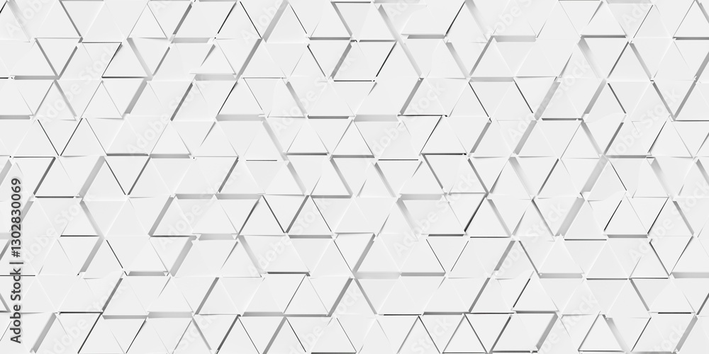 Aufkleber array of randomly rotated white triangles background wallpaper banner