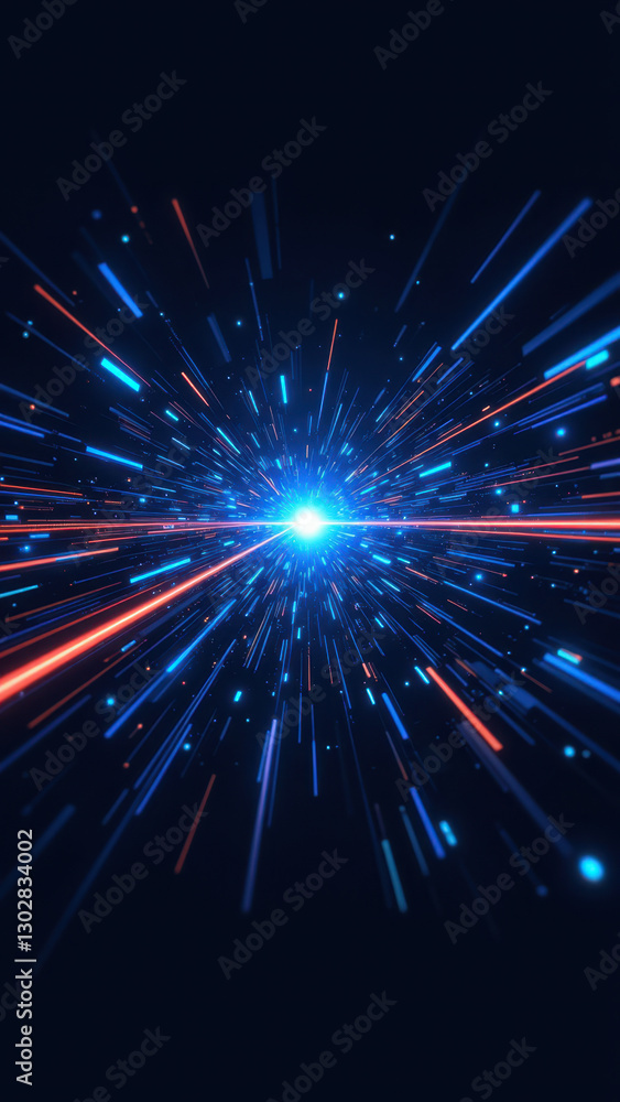 Poster capture the essence of digital transformation with a vibrant explosion of colors representing softwa