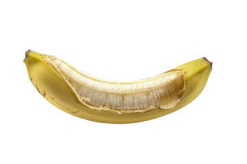 Close-up of a banana slice isolated on transparent background