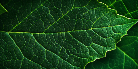Fototapeta premium Close Up of a Green Leaf in a Garden with Dark Aesthetic Wallpaper