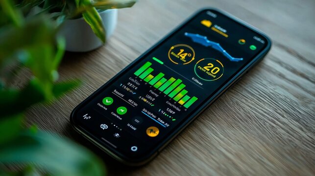 Visual representation of digital innovation in sustainability through mobile technology. 