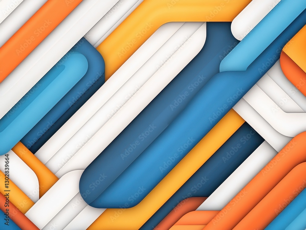Poster abstract geometric pattern with vibrant colors and layered shapes creating depth