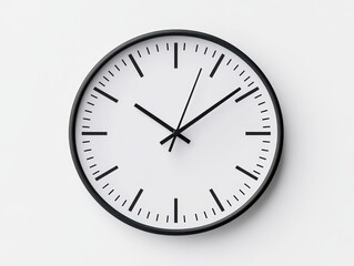 Minimalist wall clock showing time with a clean white background