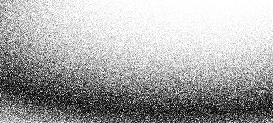 Noise grain wave background. Vector dotwork pattern. Black stipple sand dot grain effect. Abstract grunge monochrome surface, overlay with stochastic stipple spray. Dotted texture with subtle gradient