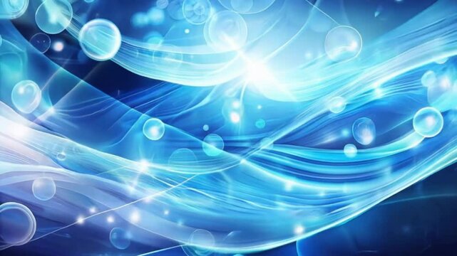 Abstract background. Trendy business website template with copy space. Nice blue cyan texture with blue cyan transparent stripes. Raster image. Smooth lines, circles