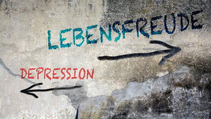 Signposts the direct way to happiness versus depression