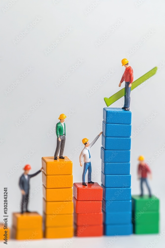 Poster figures visualizing steady progress towards goals.