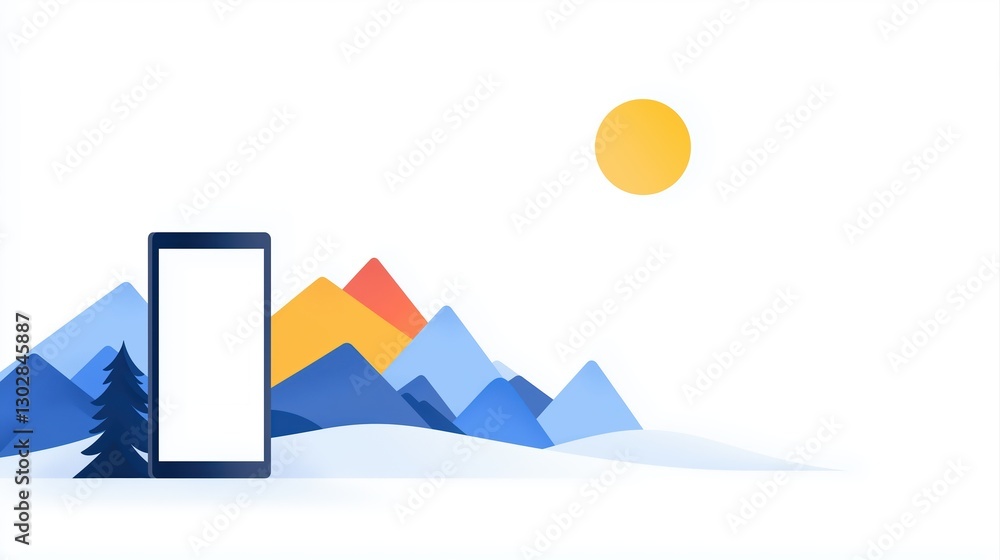Poster ai-driven climate monitoring dashboard featuring global temperature insights and scenic mountain lan