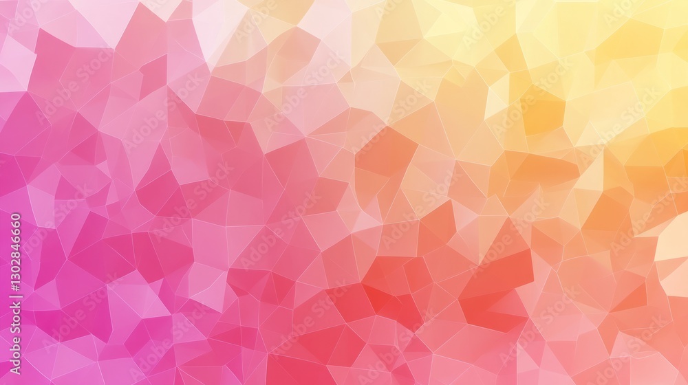 Poster abstract polygon pattern gradient background with pink orange and yellow