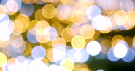 Colorful Backdrop display with twinkling nightlife shape blinking light. Bokeh abstract blurred background music festival stage show performance party. Vibrant bokeh background sparks animate motion