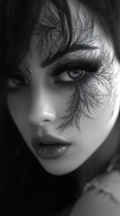 Closeup Feather Face Art