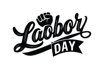 Labor Day Typography Silhouette Design for T-Shirts, Posters, and Printable