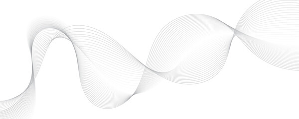 Abstract gray wave dynamic curve lines background. Energy technology concept modern backdrop design for business, presentation, banner.