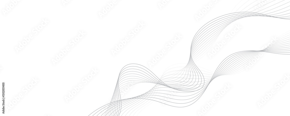 Poster abstract gray wave dynamic curve lines background. energy technology concept modern backdrop design 