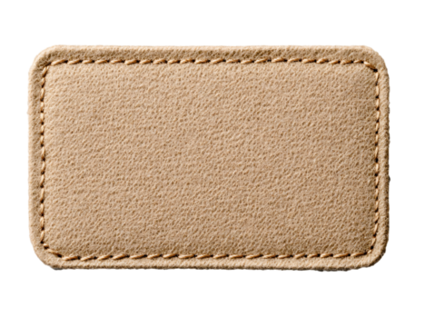 rectangular cloth patch with rounded corners, in a cream color, with a transparent background - Powered by Adobe