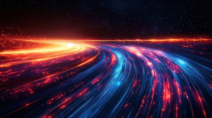 Obraz premium Abstract Light Trails with Starry Night Sky Background Art
