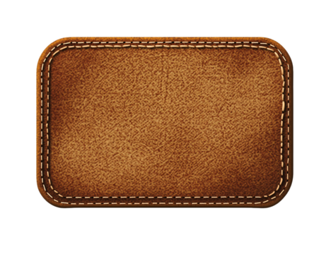 rectangular cloth patch with rounded corners, in a cream color, with a transparent background - Powered by Adobe