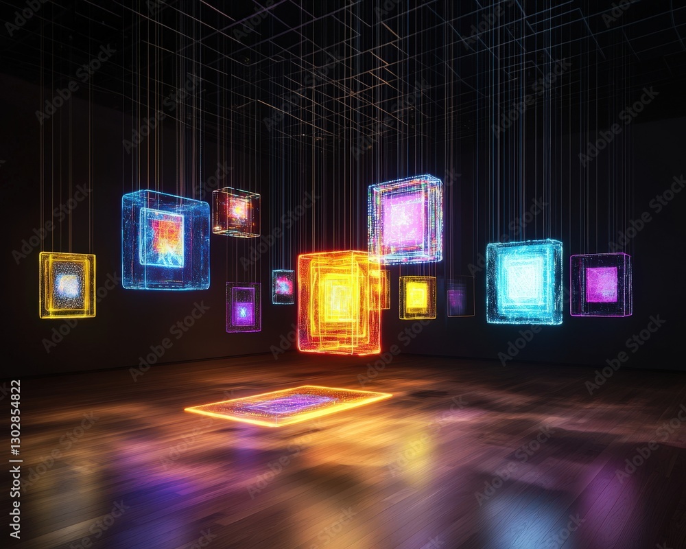 Aufkleber glowing displays showcasing programming innovation.