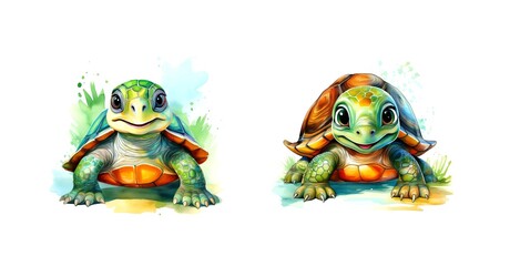 Schildkröte Aquarell Bild	