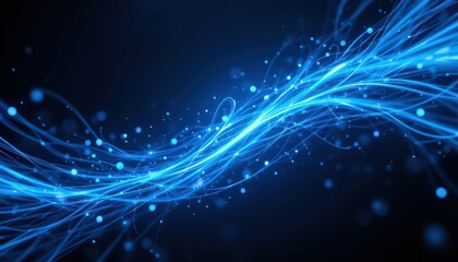 Fototapeta premium Abstract Blue Energy Flow: A Digital Art Piece