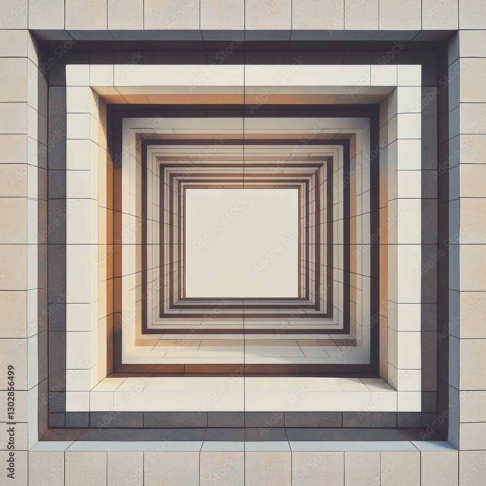 Poster symmetrical arrangement of small building blocks in layered design