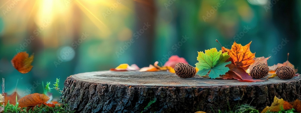Poster harmony with nature in a dynamic autumn setting.