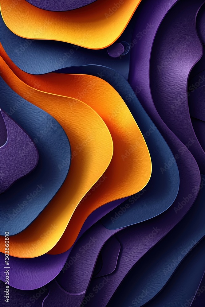 Poster this artwork showcases a blend of flowing curves in vibrant orange and deep purple shades. the smoot
