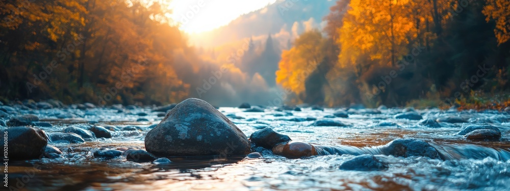 Aufkleber harmony with nature in a dynamic autumn setting.