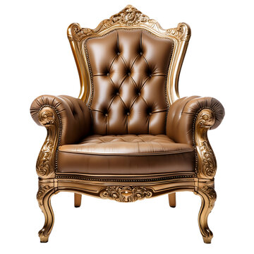 recommend clip art: Royal chair png, brown leather throne chair isolated on transparent background