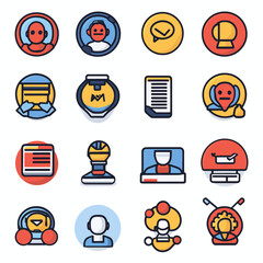Business Icon Set: Communication, Teamwork, Analytics, and User Interface