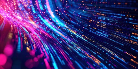 Colorful line of numbers and letters