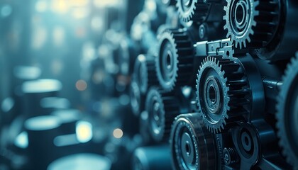 Gears and cogs in industrial machinery