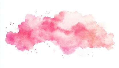 Obraz premium Soft Pink Watercolor Cloud with Blush and White Shades and Texture