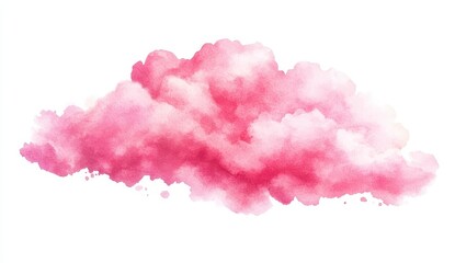 Fototapeta premium Soft Pink Watercolor Cloud with Gentle Shades and Textures