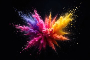 Vibrant Hues Exploding in a Symphony of Color A Captivating Visual Display of Powdered Pigment in Motion