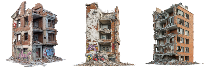 Wide angle photography of decayed urban structures and abandoned sites