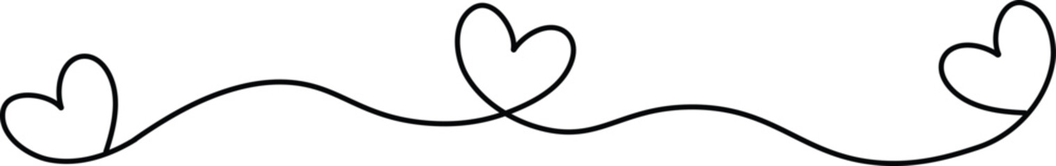 Heart Continuous line art drawing vector illustration. Abstract love symbol.