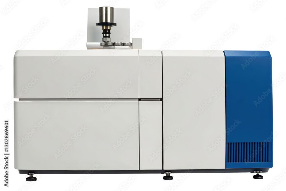 Poster modern analytical instrument for laboratory use isolated with transparent background