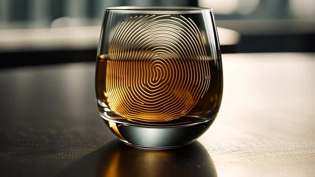 Fingerprint on a glass.