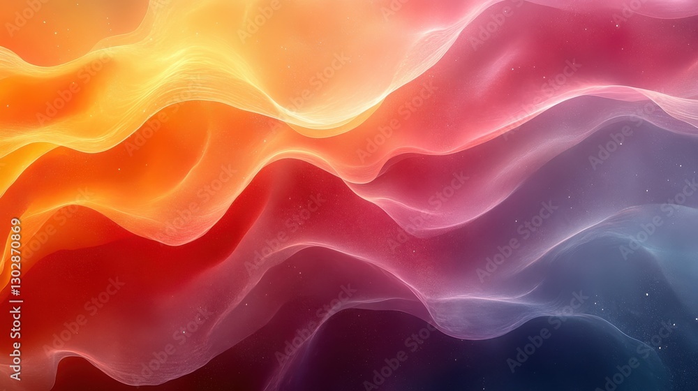 Poster abstract gradient with vibrant warm and monochrome tones in flowing pattern