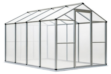 Modern clear greenhouse isolated with transparent background