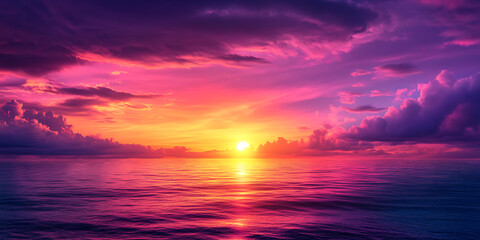 Obraz premium Abstract Radiant Sunrise Casting a Celestial Glow Across the Horizon