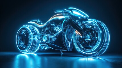 Futuristic Neon Motorcycle: A Cyberpunk Dream Machine